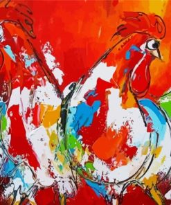 Colorful Chikenns Art paint by numbers