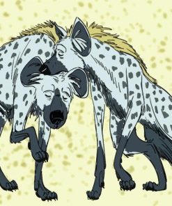 Couple Spotted Hyena Art paint by numbers