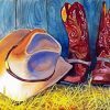 Cowboy Boots And Hat paint by numbers