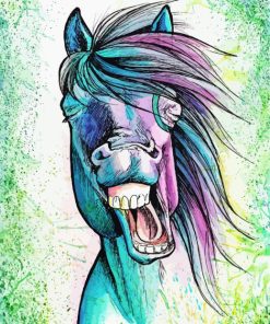 Cute Funny Horse Art paint by numbers