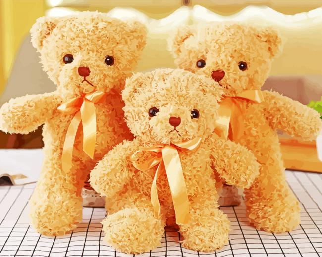 Cute Teddy Bear Toys paint by number