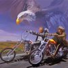 Eagle With Harley Davidson Art paint by numbers