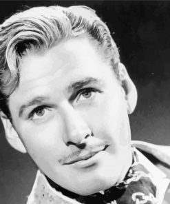 Black And White Errol Flynn paint by number