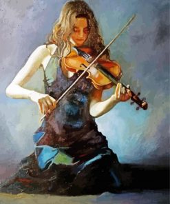 Female Violin Player paint by number