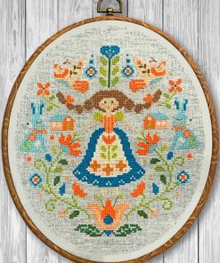 Folk Art Sampler Cross Stitch paint by number