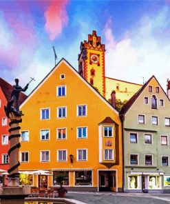 Fussen Buildings paint by numbers