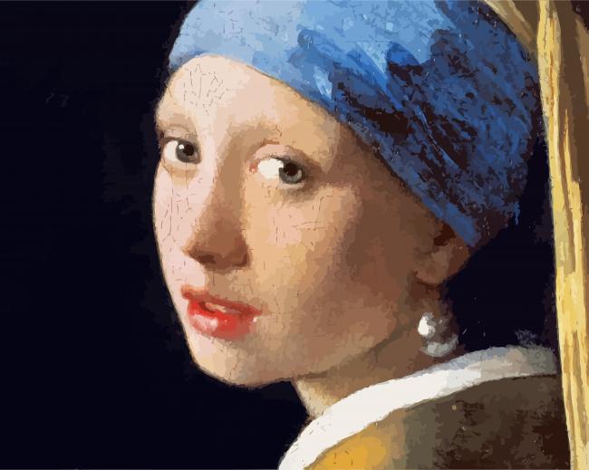 Girl With Pearl Earring Vintage Art paint by numbers