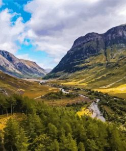 Glencoe Scotland Mountains paint by numbers