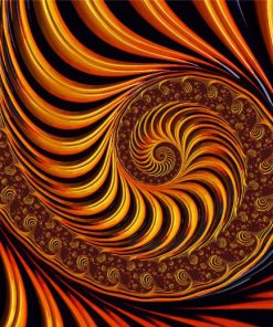 Golden Fractal Spiral paint by numbers