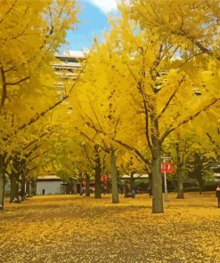 Golden Leavs Promenade paint by numbers