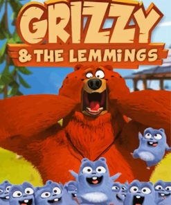 Grizzy And The Lemmings Animated Poster paint by numbers