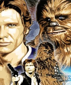 Han Solo And Chewie Star Wars paint by number