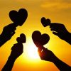 Hands Holding Hearts Silhouette paint by numbers