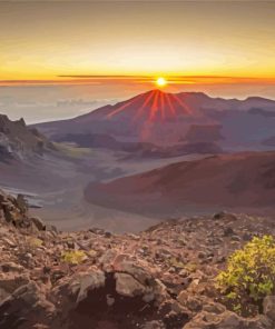 Hawaii Haleakalā Volcano At Sunset paint by number