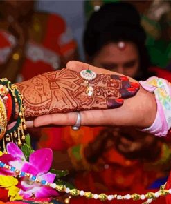 Indian Groom And Bride Hands paint by number