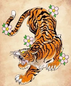 Japanese Tiger paint by number