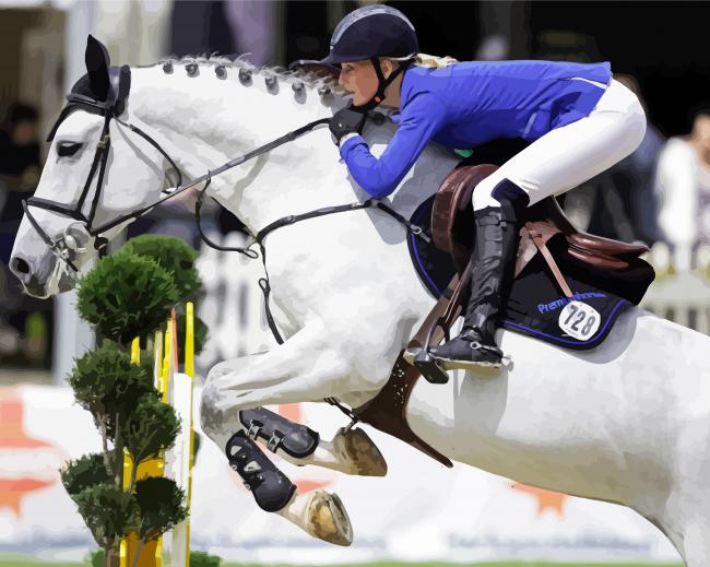 Jumping Horse Show paint by numbers