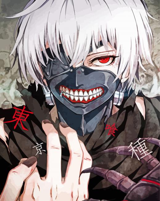 Ken Kaneki Tokyo Ghoul paint by number