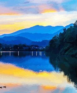 Lake Junaluska Landscape paint by number