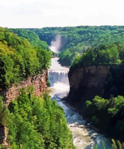 Letchworth State Park Landscape paint by number