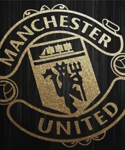 Manchester United Logo Black paint by numbers