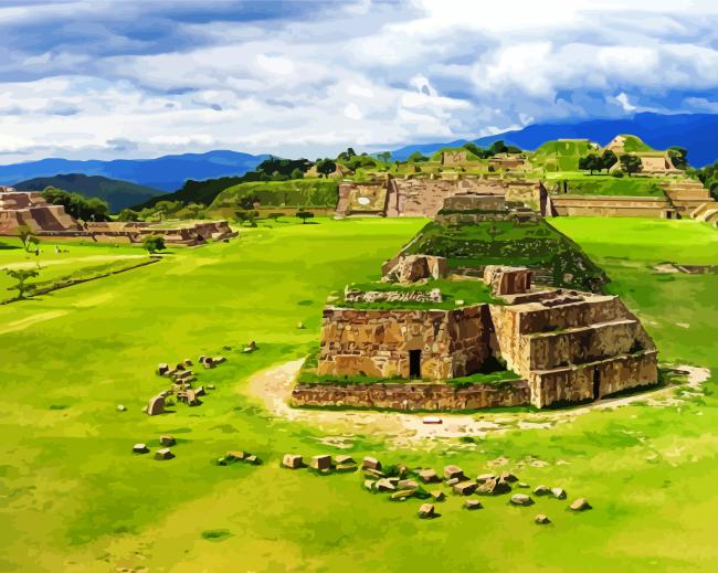 Mexico Oaxaca Monte Alban paint by numbers