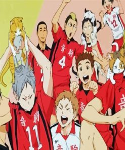 Nekoma Anime Characters paint by numbers