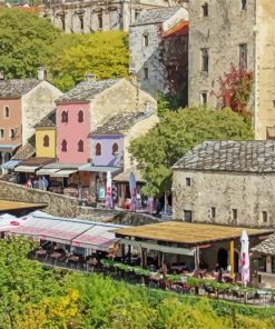 Old Town Mostar Bosnia Herzegovina paint by numbers