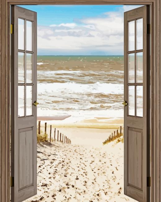 Open Door To The Beach paint by number