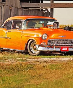 Orange 1955 Chevy Car paint by number