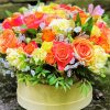 Orange Yellow Flower Box paint by number