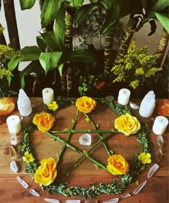 Pentacle On Wiccan Altar paint by numbers