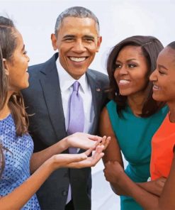 President Barack Obama Family paint by number