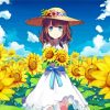 Pretty Woman In Sunflowers Fields paint by numbers