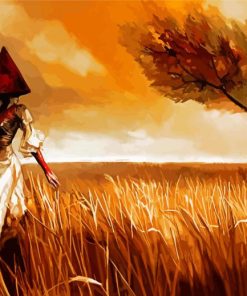 Pyramid Head Prairie Woman In The Wind paint by numbers