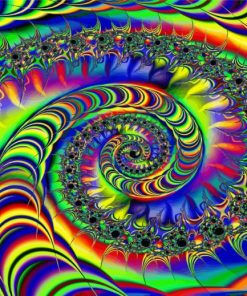 Rainbow Fractal Spiral paint by numbers