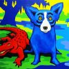 Red Crocodile And Blue Dog paint by numbers