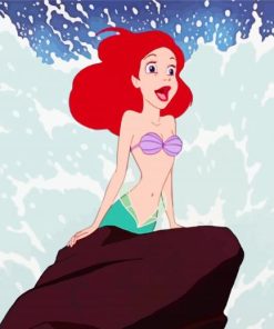 Red Hair Ariel In Water paint by number