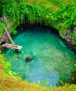 Samoa Beach Cave paint by number