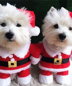 Santa Westie Puppies paint by number