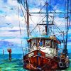 Shrimp Boat Art paint by numbers