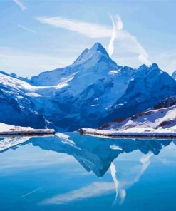 Snowy Swiss Alps paint by number