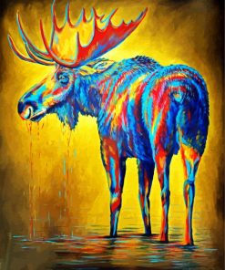 Splatter Abstract Moose paint by number