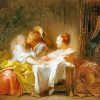 Stolen Kiss By Jean Honore Fragonard paint by numbers