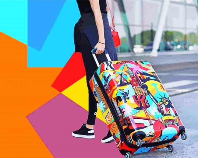 Suitcases Art paint by numbers