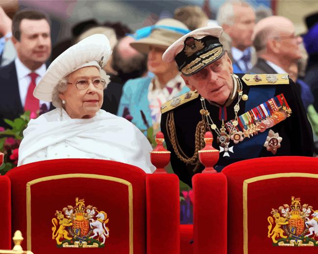 The Queen And Prince Philip paint by number