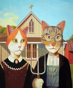 The American Gothic Cats paint by numbers