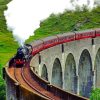 Train On Viaduct Bridge paint by number