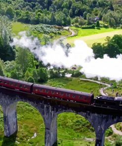 Train On Viaduct paint by number