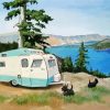 Travel Trailer By Lake Art paint by numbers